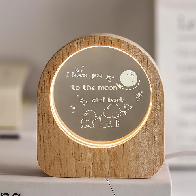 ZHSHWAT Mothers Birthday Day Gifts for Mom/Daughter, I Love You to The Moon and Back，3D Crystal Night Light Gifts for Mothers Day Thanksgiving Birthday Gifts from Daughter Son