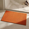 Triohero Bathroom Rugs Non Slip Washable, Super Absorbent Thin Bath Mat Quick Dry Low Pile Bathroom Rug, Orange 24"x36"