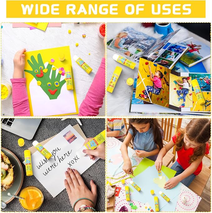 0.53 oz White Glue Stick Washable Glue Stick for Crafts Home School Classroom Students Teachers Employees Scrapbooking Crafting Supplies (100 Pcs)