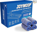 JOYMOOP Replacement Mop Pads for Flat Mop Bucket System, Microfiber, 13-Inch, Pack of 4, Slate Blue