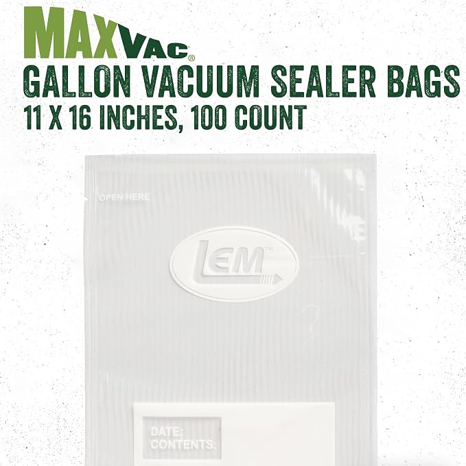 LEM Gallon Bags 11" x 16" 100 Count (Pack of 6)
