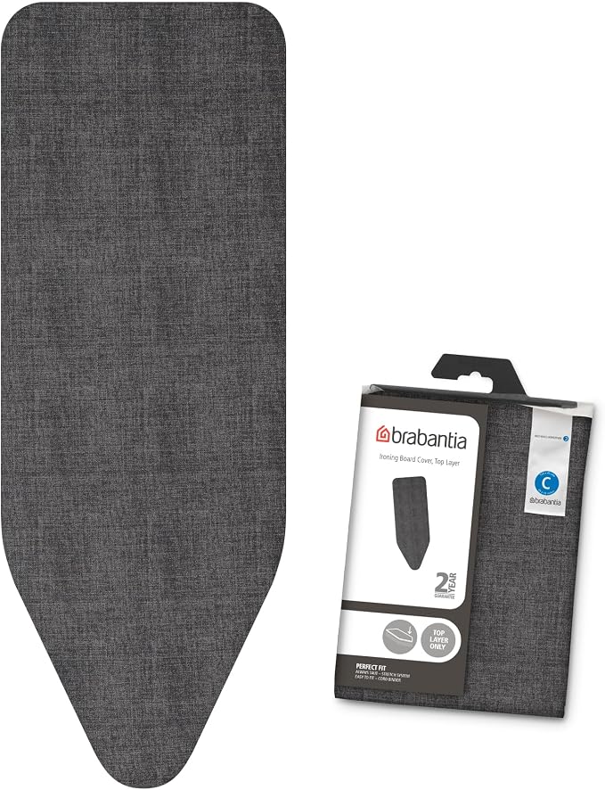 Brabantia Replacement Ironing Board Cover | Top Layer Only | Fits XL Comfort Board (Size C) | Fairtrade Denim Black Cover | 100% Cotton Cover for Existing Foam Layer | for Brabantia Ironing Board C