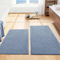 YIHOUSE Navy Blue Bathroom Rugs Sets 2 Piece, Quick Dry Thin Bath Mat, Non Slip Absorbent Machine Washable, Bath Rugs for Bathtub Sink Home Decor (17"x24" + 17"x32")