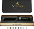 Scriveiner Personalized British Racing Green Rollerball Pen - Stunning Green Lacquer Luxury Pen with Chrome Finish, Schmidt Ink Refill, Engraved Roller Ball Gift Set for Men & Women, Custom Engraving