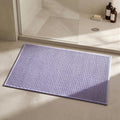 Triohero Bathroom Rugs Non Slip Washable, Super Absorbent Thin Bath Mat Quick Dry Low Pile Bathroom Rug, Lavender 24"x36"