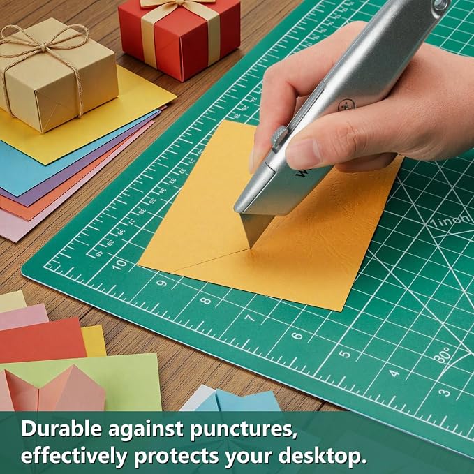 WORKLION 12" x 18" Art Self Healing PVC Cutting Mat, Double Sided, Gridded Rotary Cutting Board for Craft, Fabric, Quilting, Sewing, Scrapbooking Project……