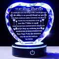 Arikyrist Dad Gifts with Colorful LED Base Meaningful Dad Birthday Gift from Daughter Son Crystal Heart to My Daddy Plaque Present for Father Who Wants Nothing on Fathers Day