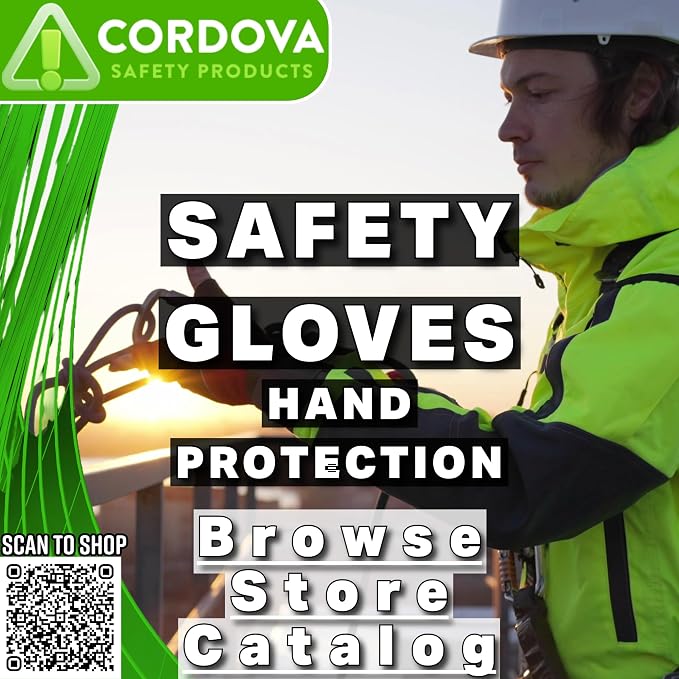 Cordova 5600 Ruffian Premium Rubber Dipped Gloves, Canvas Lined, Crinkle Finish, Safety Cuff, Large, 12-Pack Bulk Work Gloves