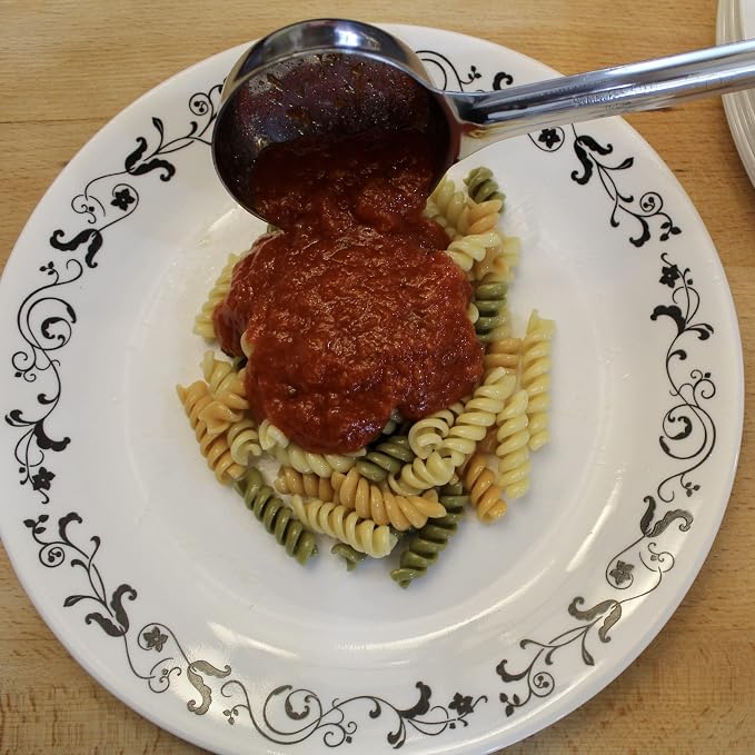 3 oz Solid Stainless Steel Portion Control Ladle Spoon | Commercial-Grade Spoodle for Portioning & Serving - Soups, Sauces & Buffet Service. Color-Coded by Size. Dishwasher Safe.