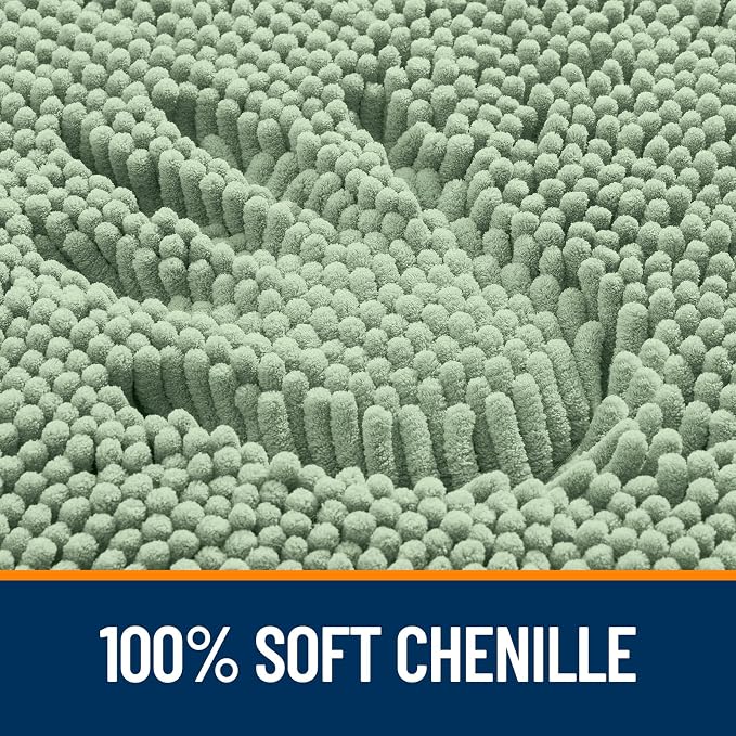 OLANLY Large Bathroom Rugs 40x24, Extra Soft Absorbent Chenille Bath Rugs, Rubber Backing Quick Dry, Machine Washable Bath Mats for Bathroom Floor, Tub and Shower, Home Decor Accessories, Sage Green