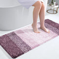 OLANLY Bathroom Runner Rugs Mat 47x20, Extra Soft Absorbent Microfiber Bath Rugs, Rubber Backing, Quick Dry, Washable Long Bath Mats for Bathroom Floor, Tub and Shower, Home Decor Accessories, Mauve
