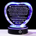 YWHL Doctor Appreciation Gifts for Women Men with Light Base, Crystal Heart Plaque Thank You Gift for Doctors Best Doctors Present Idea for Doctors' Day Retirement Birthday Christmas Table Decor