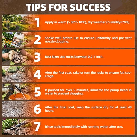 Rock Glue with Sprayer-34OZ Ready to Use Mulch Bond for Landscaping, No Dilution Landscape Glue Spray for Rock, Pea Gravel, Weather Resistant Intertek Test, Pets Safe for Garden Beds