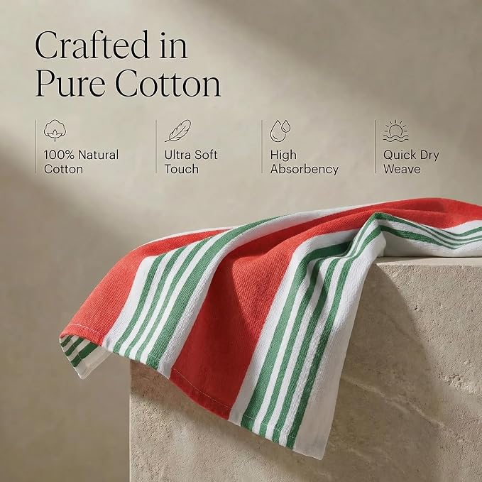 Urban Villa Kitchen Towels Cotton Dish Towels 20”x30” (Set of 6) Christmas
