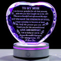 Movdyka Gifts for Mom, Mothers Day Birthday Gifts Crystal Keepsake Mom Gifts from Son Daughter Best Valentines Day Ideas to My Mom Glass Decor Plaque, Clear