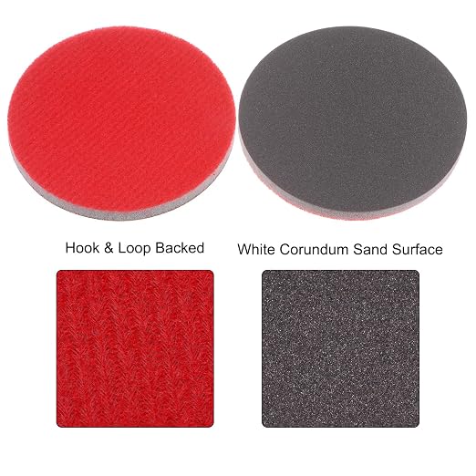 uxcell 100pcs 2000 Grit Sanding Sponge 3 Inch Hook and Loop Sponge Sanding Disc Wet/Dry for Car Wood Drywall Metal