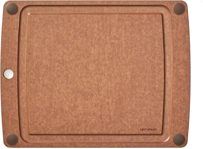 Epicurean All-In-One Cutting Board with Non-Slip Feet and Juice Groove - Non-toxic, Dishwasher Safe, Made in the USA, 14.5" x 11.25", Nutmeg