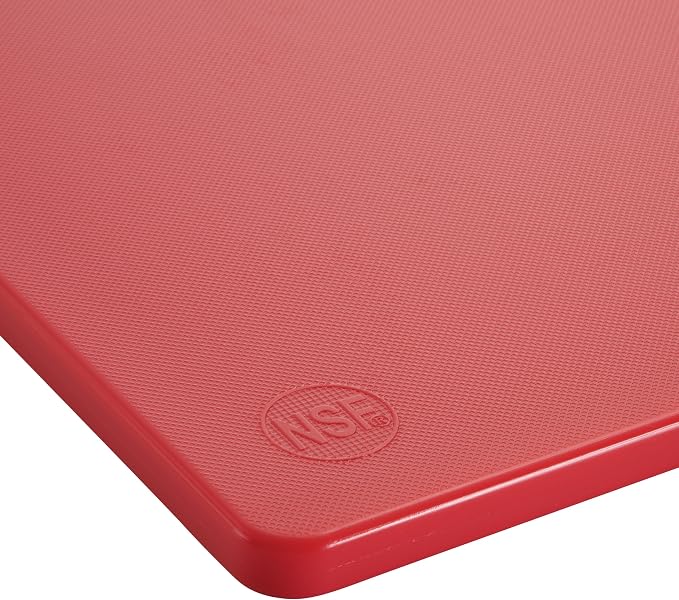 Winco 12" x 18" Red Heavy-Duty Cutting Board | Dishwasher safe, Foodservice, Great for Charcuterie, Cheese, Appetizers and Buffet Displays