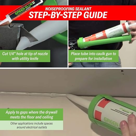 Trademark Soundproofing Green Glue Soundproofing Compound and Acoustical Sealant Combo Set - Ten Green Glue Noiseproofing Compound and Two Acoustic Caulk Adhesive Seal