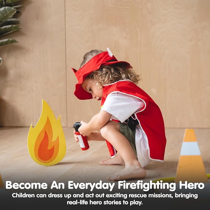 PlanToys® Firefighter Play Set with Pretend Rescue Kit, Helmet & Jacket Kids