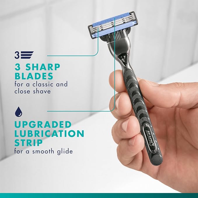Gillette Mach3 Men's Razor Blades, 15 Blade Refills