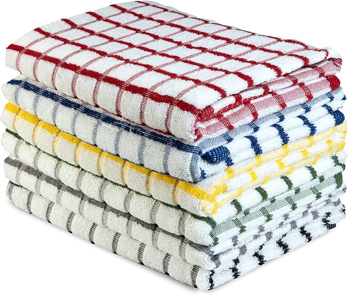 Urban Villa Kitchen Towels Cotton Dish Towels 20”x30” (Set of 6) Multi