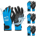toolant 100% Waterproof Winter Work Gloves, Thermal Insulation with Grip | Touchscreen, Freezer Work for Men and Women, Cold Weather Work & Outdoor Tasks, 3 Pairs, Blue, Lagre