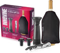 Chilled Wine Pro 5-Piece Gift Set, Graphite – Vacuum Pump Wine Saver with 2 Stoppers, Double-Hinge Waiter’s Corkscrew, Freeze Gel Wine Bottle Sleeve | Preserve, Uncork & Chill
