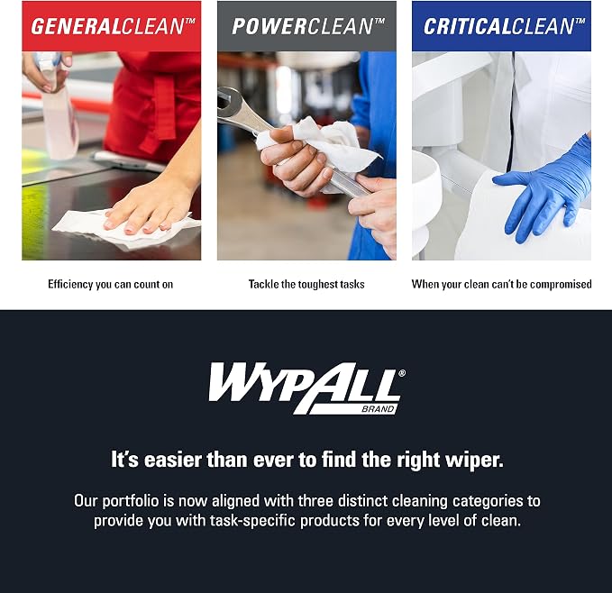 WypAll GeneralClean L10 Cloths Light Cleaning Wipes (01770), Dairy Towels, Bulk Paper Wipers, White (12 Packs of 200 Sheets, 2,400 Sheet Total)