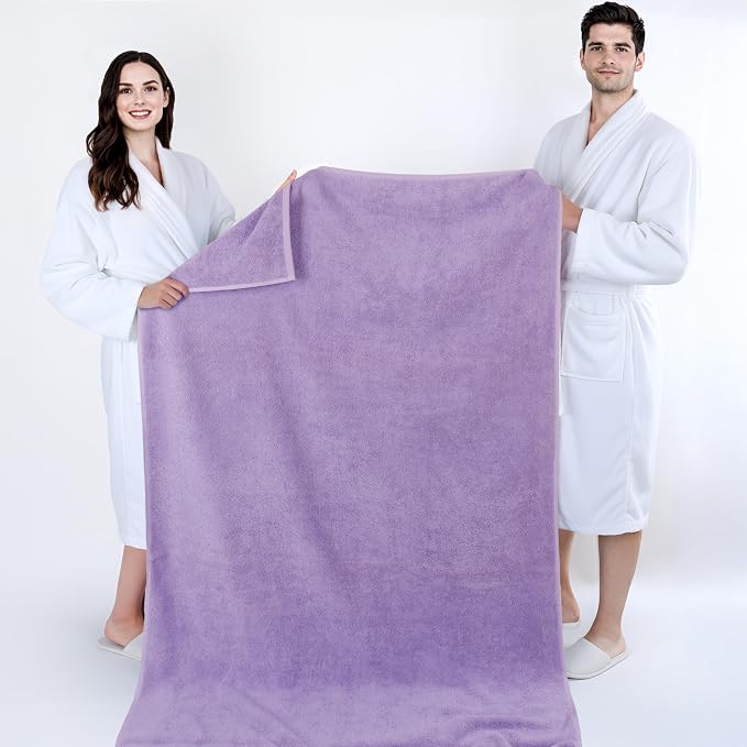 Cotton Paradise 100% Cotton Turkish Towel, Soft Absorbent Quick Dry, 40x80 Oversized Bath Sheet Towel, Lilac