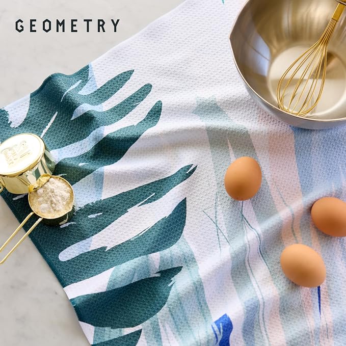 GEOMETRY Kitchen Tea Towels - Quick Dry Microfiber Dish Towels for Kitchen Create, 18" x 30" 1 Pack
