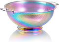 Rainbow Strainer for Kitchen, 5QT, Stainless Steel Colander with Handle for Fruits Vegetables Cooking Food, Dishwasher Safe