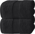 White Classic Luxury Soft Black Bath Sheet Towels - 650 GSM Cotton Luxury Bath Towels Extra Large 35x70 | Highly Absorbent and Quick Dry | Hotel Collection Extra Large Bath Towels Oversized, 2 Pack