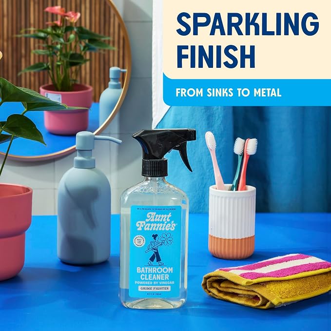 Aunt Fannie's All Purpose Bathroom Cleaner Vinegar Spray for Shower, Tub, Toilet, Tile, Sink and Fixtures, 16.9 Ounces (Pack of 3)