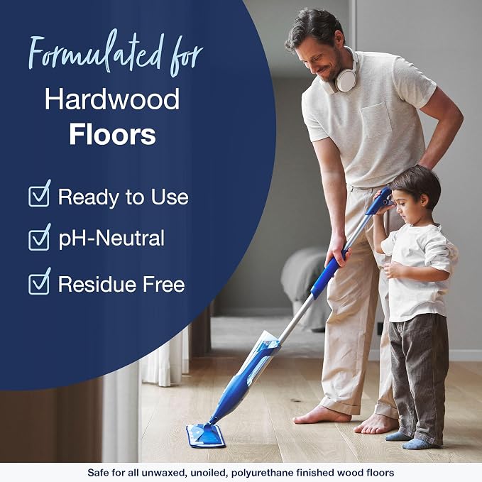 Bona Hardwood Floor Premium Spray Mop - Includes Wood Floor Cleaning Concentrate and Machine Washable Microfiber Cleaning Pad - Dual Zone Cleaning Design for Faster Cleanup