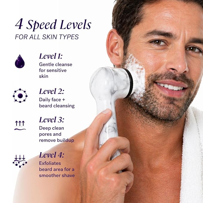 Michael Todd Beauty Soniclear Allure 2026 Readers Choice Winner Sonic (no Rotating) Facial Cleansing + Exfoliation Brush for Men/Women, Antimicrobial Protected Bristles, 4 speeds, Serum Infusion Head