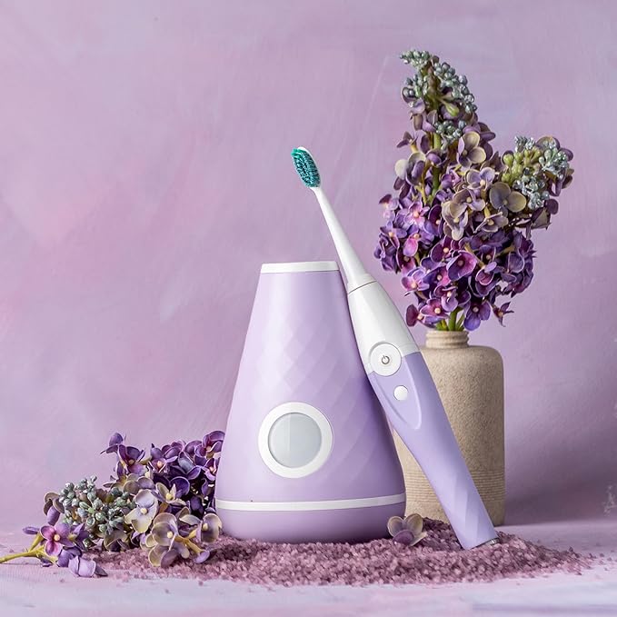 TAO Clean UV Sanitizing Sonic Toothbrush and Cleaning Station, Electric Toothbrush, Dual Speed Setting, Lilac Bliss