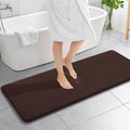 OLANLY Memory Foam Bathroom Runner Rugs 59x20, Absorbent Long Mat, Brown | Soft Quick Dry Bath Mat Rugs, Non-Slip, Machine Washable Mat for Bathroom Floor, Tub and Shower, Home Decor Accessories
