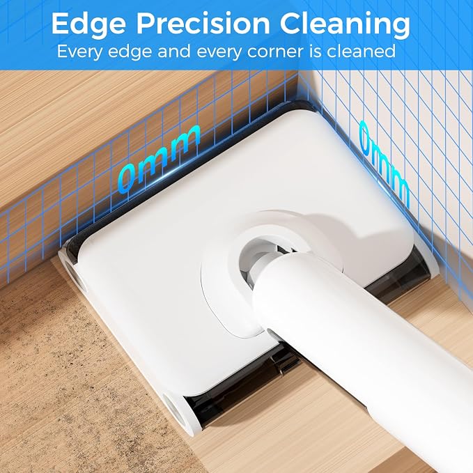 Wet Dry Vacuum Cleaner Cordless, 23KPa Vacuum Mop for Hard Floors, Up to 45 Min Runtime, 180° Lay-Flat Design with Hot Water Self-Cleaning & 185°F Hot Air Drying, Anti-Tangle Brush for Pet Hair