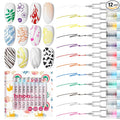 SAVILAND Nail Art Pens Set: 12 Colors 0.5MM 3D Nail Polish Pens Quick Drying Acrylic Paint Nail Art Markers Nail Point Graffiti Dotting Tools Drawing Painting Liner Nail Art Design Pens Home DIY