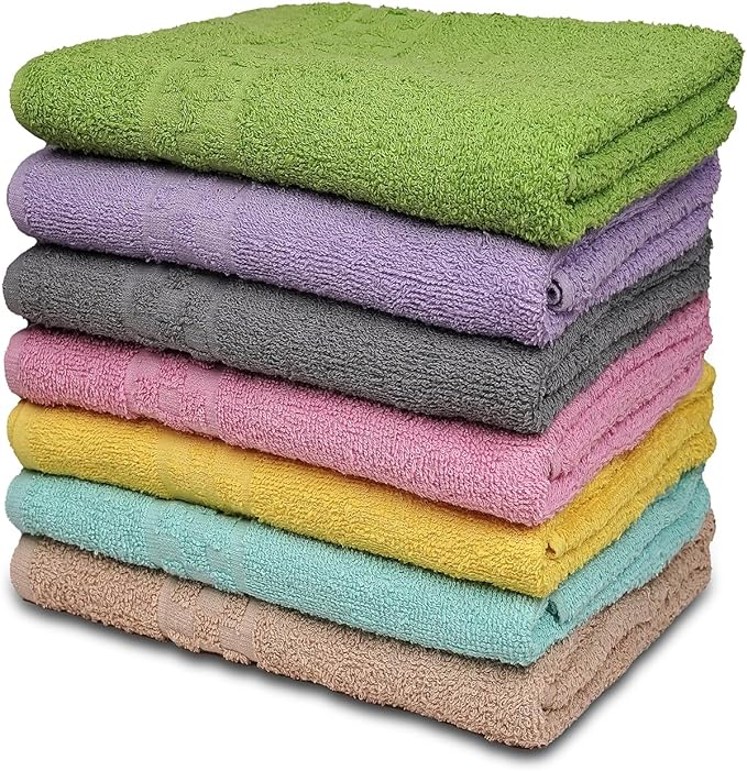 ZUPERIA 7-Pack Bath Towels - 30" x 54" - Ultra Soft 100% Cotton Large Bath Towels- Highly Absorbent for Bathroom, Pool, Gym, Spa, and Hotel Use (Colors Variety)