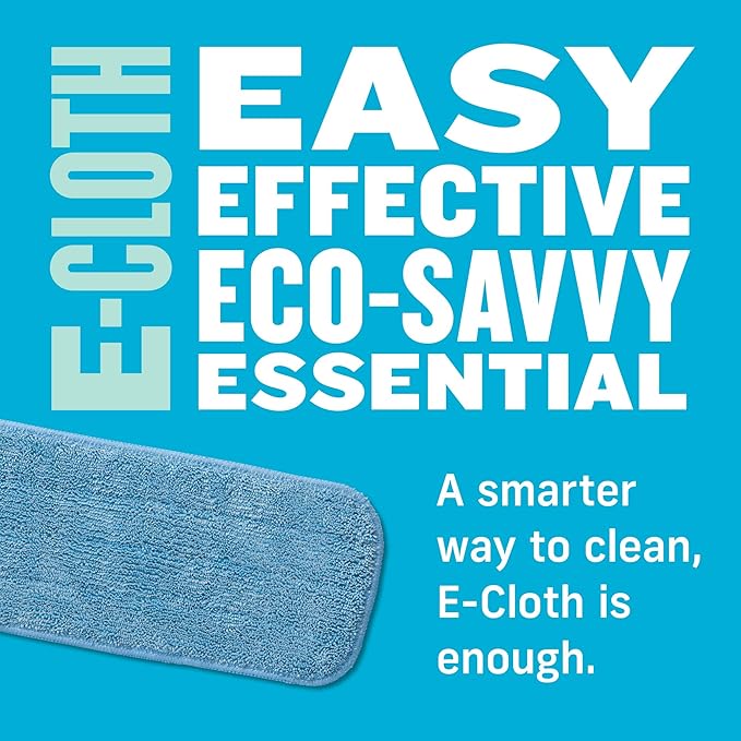 E-Cloth 4-Pack Deep Clean Mop Head, Microfiber Mop Replacement Head, Perfect Floor Cleaner for Hardwood, Laminate, Tile and Stone Flooring, Washable and Reusable, 100 Wash Promise