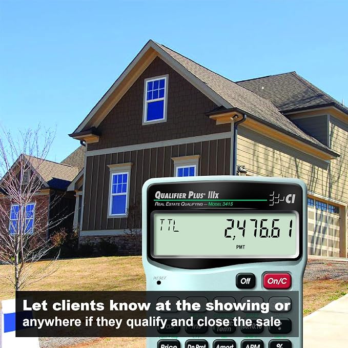 Calculated Industries 3415 Qualifier Plus IIIx Advanced Real Estate Mortgage Finance Calculator | Simple Operation | Buyer Pre-Qualifying | Solves Payments, Amortization, ARMs, Combos, FHA, VA, More | Advanced Mortgage Finance, Simple Operation, Buyer ...