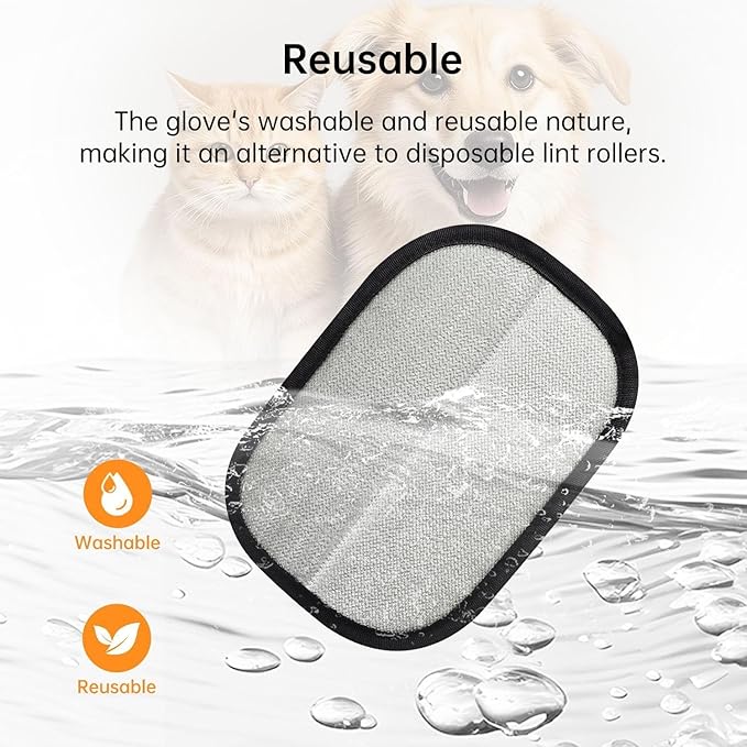 CUBIZ Pet Hair Removal Glove for Cats & Dogs, 2025 Newly Upgraded Five-Finger Electrostatic Pet Hair Gloves, Reusable Pet Hair Remover Tool for Clothing, Couch, Carpet, Cat Grooming Gloves
