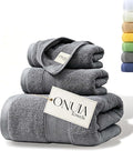 3 Packs Luxury Bath Towels Set, Ultra Soft Skin Bath Towel, Premium Hotel Bathroom Towels, Absorbent Quick Drying & Low Lint for Bathroom Spa Gym & Home Use，Gray Set of 3