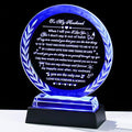 YWHL Gifts for Husband from Wife with Colorful LED Base Anniversary Birthday Husband Gifts Ideas to My Husband Crystal keepsake Best I Love You Gift for Him on Valentine's Day Fathers Day Christmas
