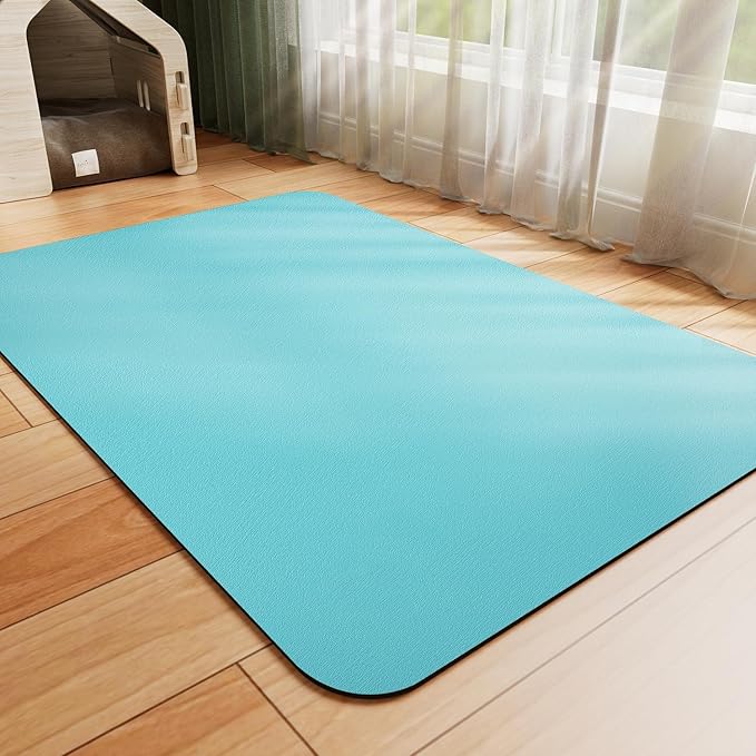 HotLive Dog Food Mat - Absorbent Cat Mat for Food and Water, No Stains Pet Feeding Bowl Mat, Easy to Clean Pet Placemats, Quick Dry Dog Water Dispenser Mat for Messy Drinkers | Teal 12"x 19"