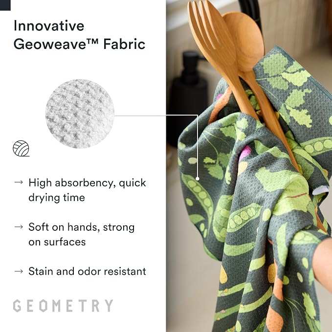 GEOMETRY Kitchen Tea Towels - Quick Dry Microfiber Dish Towels for Kitchen Spring Sprout, 18" x 30" 1 Pack