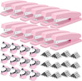 Deli Stapler, 12 Pack Staplers with 12000 Staples and 12 Staple Removers, Staplers for Desk, 25 Sheet Capacity, Pink