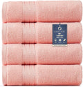 COZYART Luxury Hand Towels 4 PCS, Pink 100% Turkish Cotton 650 GSM | OEKO-Tex 100 Certified Zero Twist Ring Spun, Soft Absorbent Quick Dry, Plush Fluffy, Breathable Hotel Quality for Daily Use